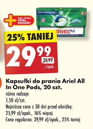 Kapsułki do prania mountain spring Ariel all in 1 promocja