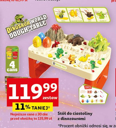 Stół do ciastoliny z dinozaurami promocja w Auchan