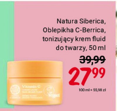 Tonizujący krem fluid do twarzy Natura siberica oblepikha c-berrica promocja