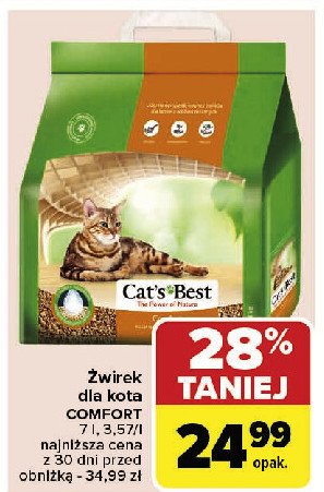 Żwirek dla kota ekologiczny Cat's best promocja w Carrefour Market