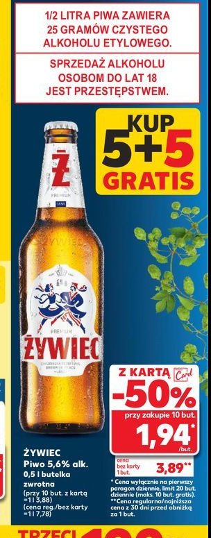 Piwo Żywiec jasne pełne promocja w Kaufland