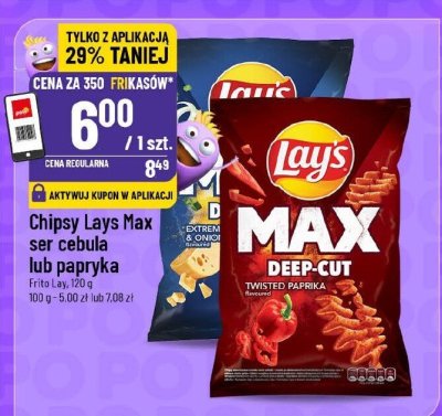 Chipsy Lays Max ser cebula lub papryka Frito Lay promocja w POLOmarket