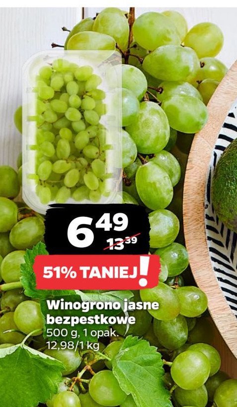 Winogrona jasne bezpestkowe promocja