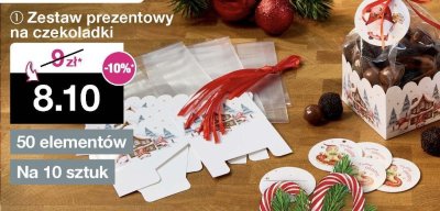 Zestaw prezentowy na czekoladki 50 elementów na 10 sztuk promocja w Woolworth