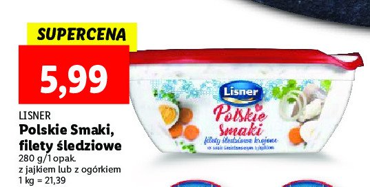 Filety śledziowe w sosie śmietanowym z ogórkiem Lisner polskie smaki promocja
