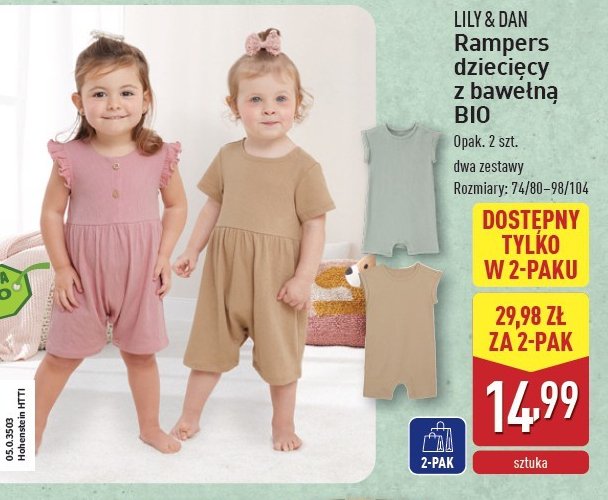 Rampers dziecięcy 98/104 Lily & dan promocja w Aldi