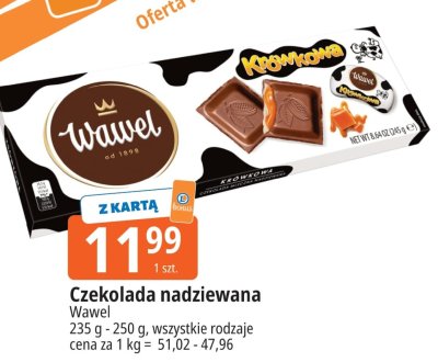 Czekolada nadziewana Wawel promocja w Leclerc
