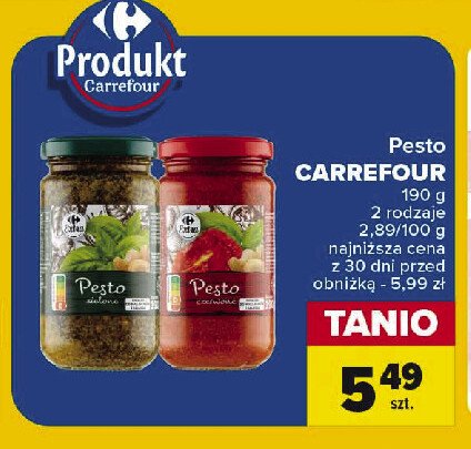 Pesto zielone Carrefour promocja