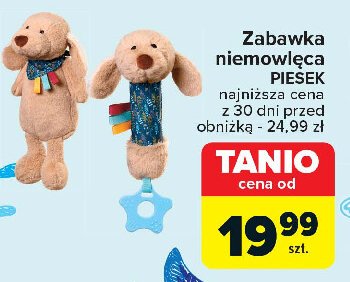 Zabawka pluszowa z grzechotką piesek promocja