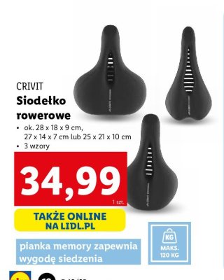 Siodełko rowerowe 27 x 14 x 7 cm Crivit promocja