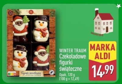 Czekoladowe figurki świąteczne WINTER TRAUM promocja w Aldi