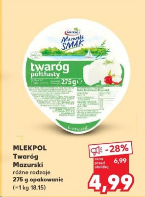 Twaróg Mazurski różne rodzaje promocja w Kaufland