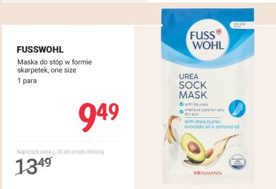 Maska do stóp w formie skarpetek, one size promocja w Rossmann