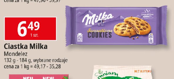 Ciastka z kawałkami czekolady Milka cookies sensations promocja