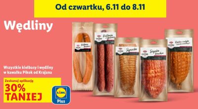 Kiełbasy i wędliny Pikok od Krajana różne rodzaje promocja w Lidl
