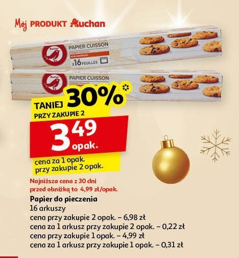 Papier do pieczenia 16 arkuszy Auchan różnorodne (logo czerwone) promocja