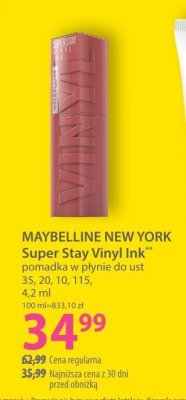 Pomadka MAYBELLINE NEW YORK Super Stay Vinyl Ink promocja w Hebe