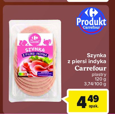 Szynka z piersi indyka Carrefour classic promocja
