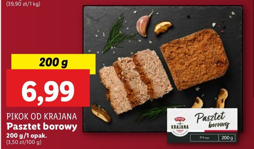 Pasztet borowy Pikok od krajana promocja w Lidl