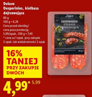 Kiełbasa Desperinios dojrzewająca promocja w Lidl