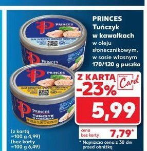 Tuńczyk w kawałkach w sosie własnym Princes promocja w Kaufland