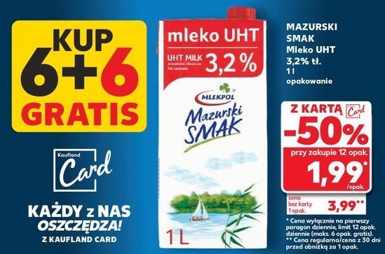 Mleko 3.2% Mazurski smak promocja w Kaufland