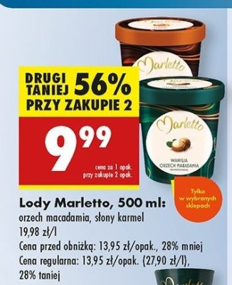 Lody s艂ony karmel Marletto promocja