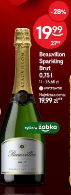 Wino musujące Beauvillon Sparkling Brut 0,75l promocja w Żabka