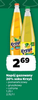 Napój gazowany pomarańczowy, 20% soku 1,25 l promocja w Netto