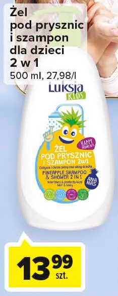 Żel pod prysznic i szampon 2w1 ananas LUKSJA KIDS promocja
