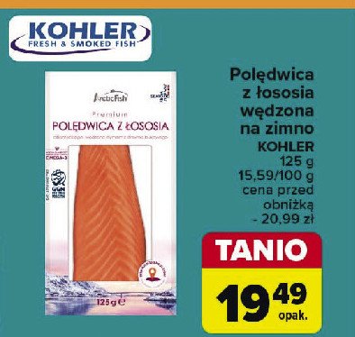 Pol臋dwica z 艂ososia wedzona na zimno KOHLER promocja