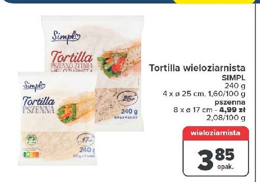 Tortilla wieloziarnista Simpl promocja