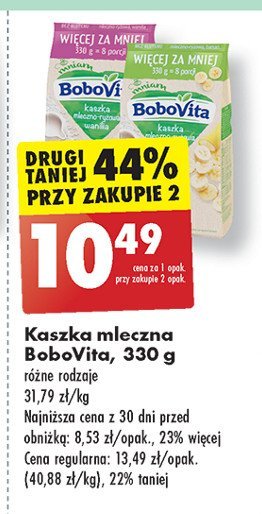 Kaszka mleczno-ryżowa wanilia Bobovita mniam promocja