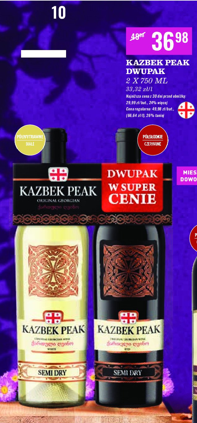 Wino czerwone + białe Kazbek peak zestaw promocja