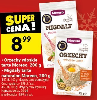 Migdały tarte naturalne Moreso, 200 g promocja w Twój Market