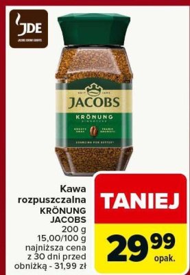 Kawa rozpuszczalna KRONUNG JACOBS 200g promocja w Carrefour