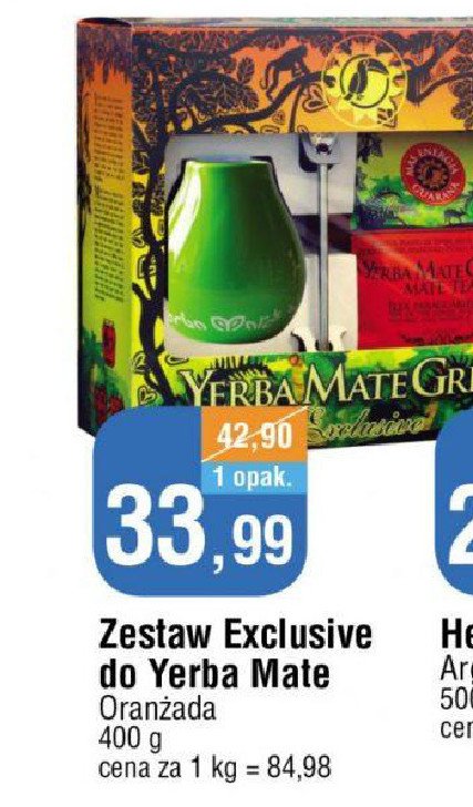 Zestaw herbata yerba mate + naczynie + bombilla cuchara Yerba mate green exclusive promocja