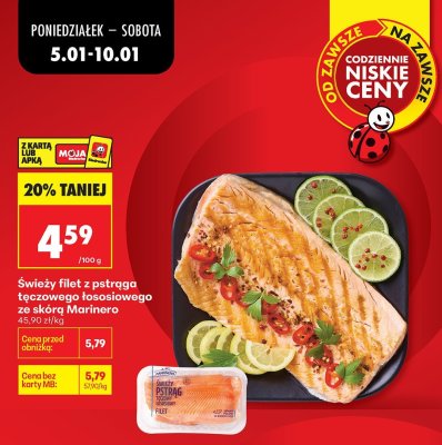 Filet z pstrąga tęczowego łososiowego ze skórą Marinero promocja w Biedronka