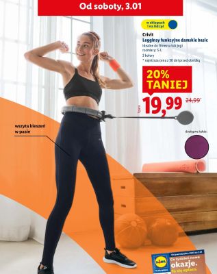 Legginsy funkcyjne damskie basic Crivit rozmiary: S-L promocja w Lidl