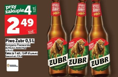 Piwo Zubr 0,5L promocja w TOPAZ