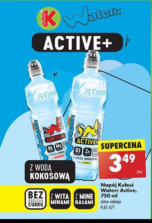 Woda active+ Kubuś waterrr promocja