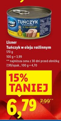 Tuńczyk w oleju roślinnym  promocja w Lidl
