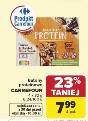 Batony proteinowe CARREFOUR Graines & Chocolat promocja w Carrefour Market