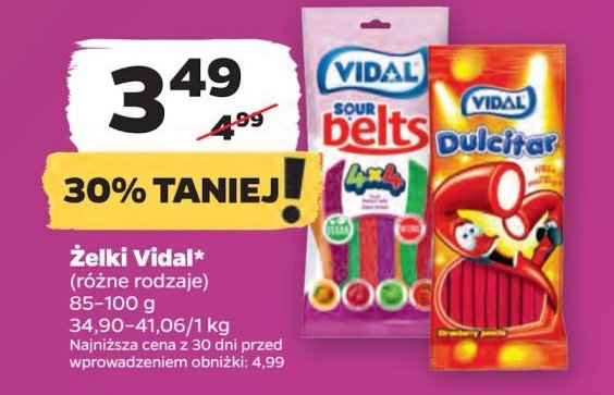Żelki belts truskawkowe Vidal promocja