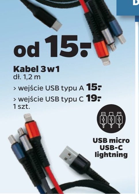 Kabel 3w1 wejście typu a promocja