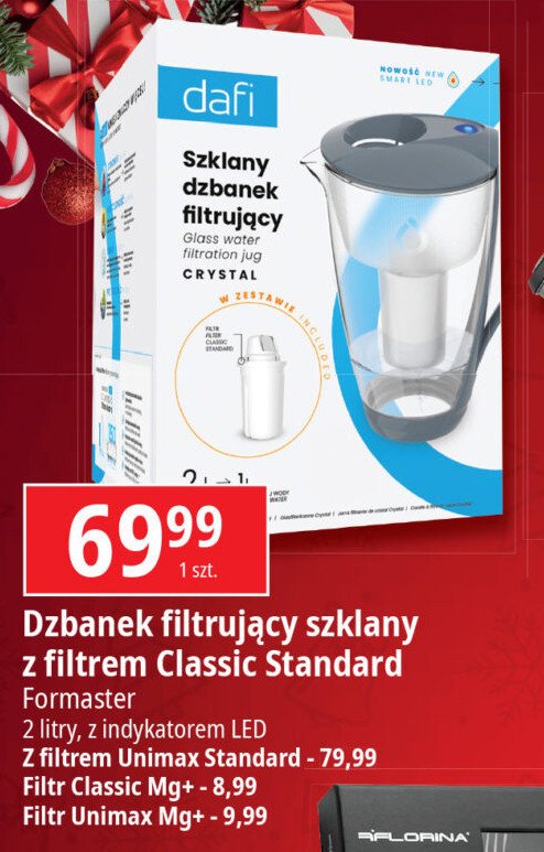 Zestaw dzbanek filtrujący crystal led 2 l grafitowy + wkład standard classic 1 szt Dafi promocja