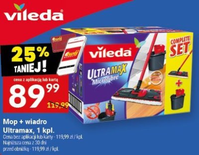 Mop + wiadro Vileda Ultramax, 1 kpl. promocja w Twój Market