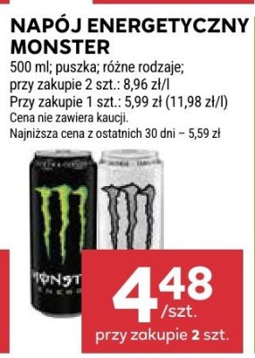 Napój energetyczny Monster promocja w Stokrotka
