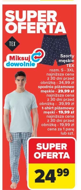 Szorty sportowe męskie s-3xl Tex promocja w Carrefour