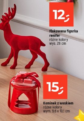 Flokowana figurka renifer różne kolory wys. 28 cm promocja w Dealz